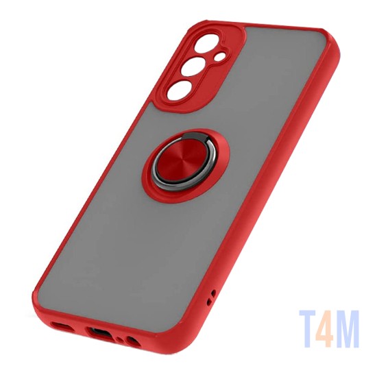 Funda con Anillo de Soporte para Samsung Galaxy A14 4g/5g Rojo Ahumado